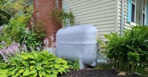 An oil tank on a residence.