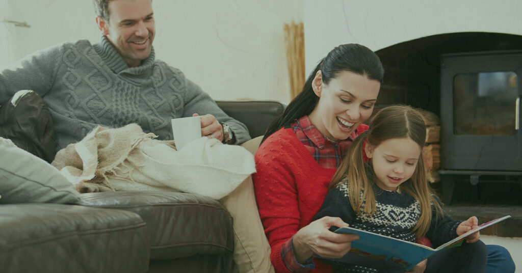 family in their Long Island home