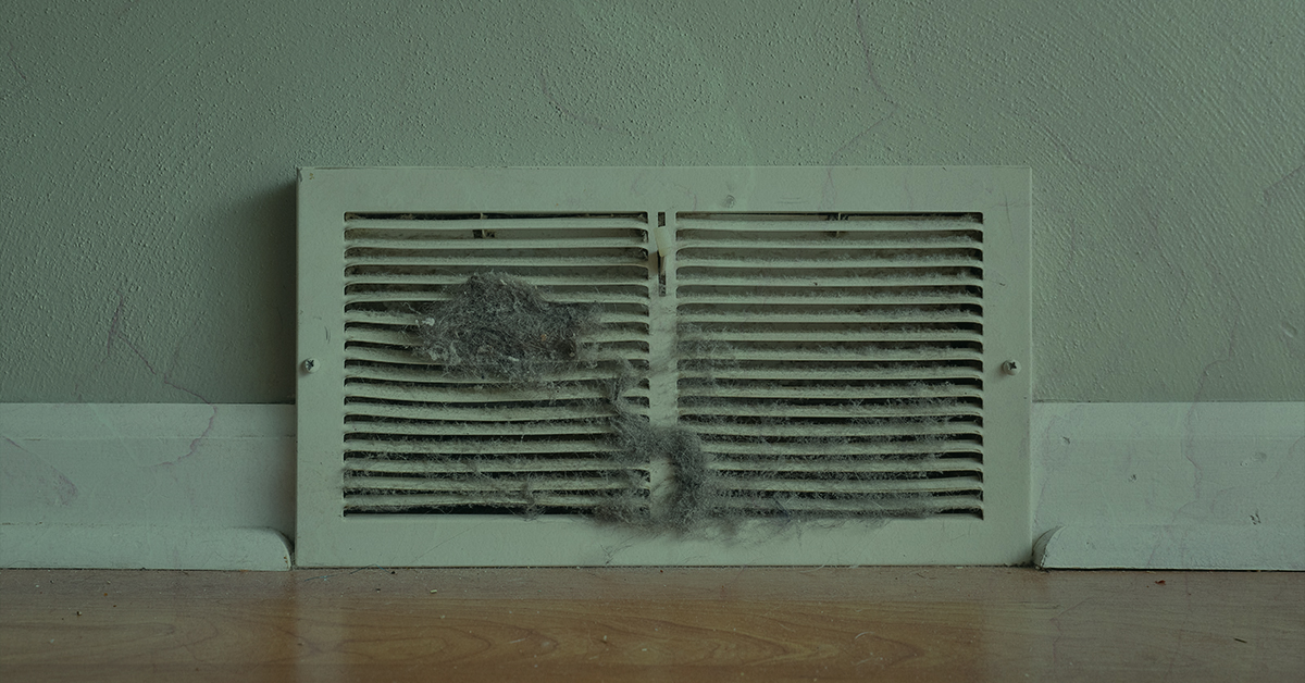 Air vent full of dust and dirt